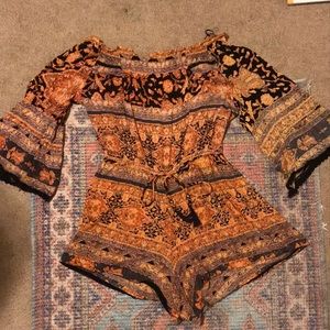 Off the shoulder bohemian romper - size small